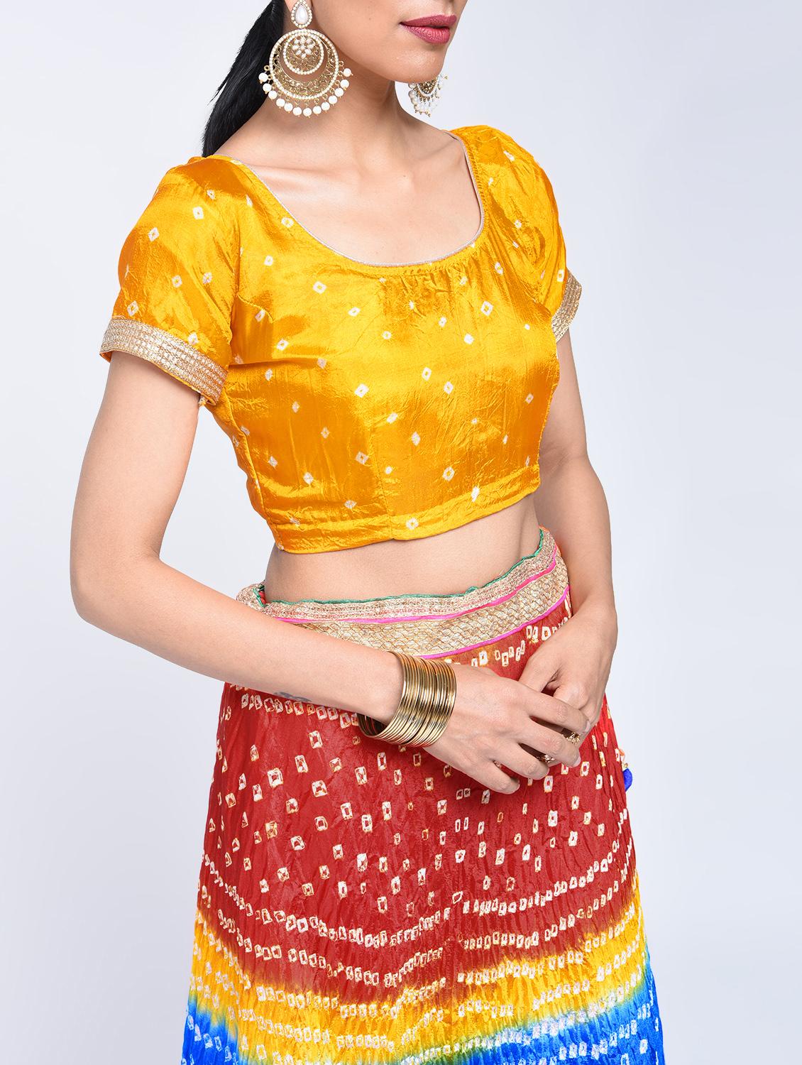 Bandhani flared lehenga set - 15606545 - Zoom Image - 4