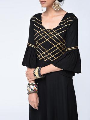 Anarkali bell sleeves gotta work kurta - 15606718 - Standard Image - 4