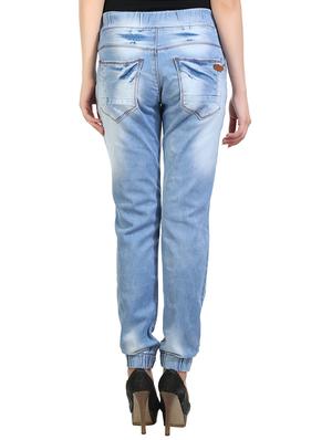 drawstring waist stone washed jeans - 15607329 - Standard Image - 4
