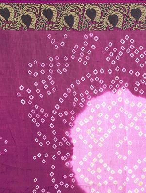 Zari bordered bandhani saree with blouse - 15607549 - Standard Image - 4