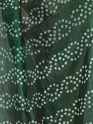 Zari bordered bandhani saree with blouse - 15607563 - Standard Image - 4