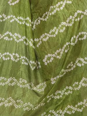 Zari bordered bandhani saree with blouse - 15607572 - Standard Image - 4