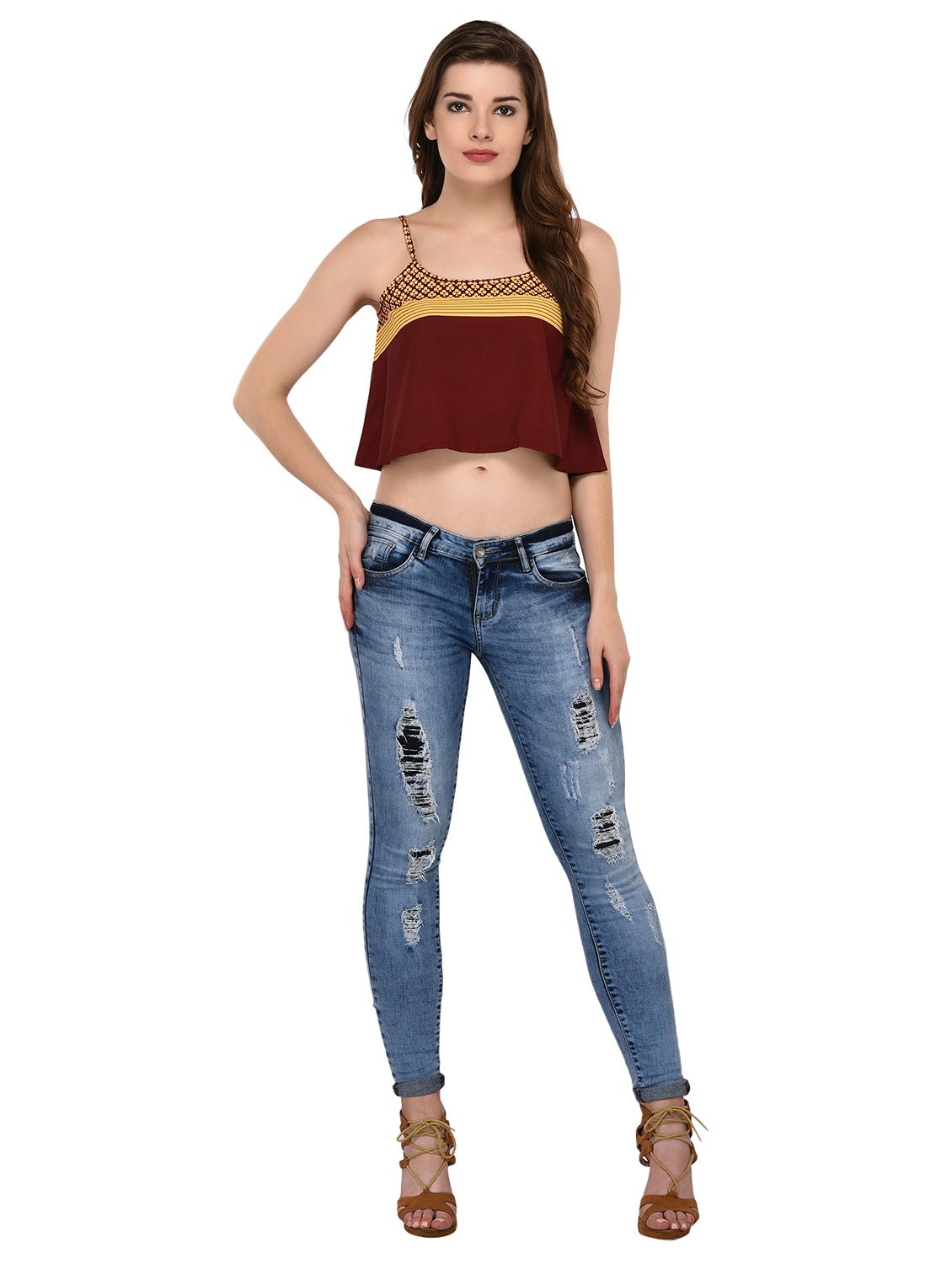 printed yoke asymmetric cami top - 15607671 - Zoom Image - 4