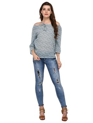 knot detail off shoulder top - 15607680 - Standard Image - 4