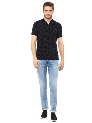 navy blue cotton all over print t-shirt - 15607846 - Standard Image - 4