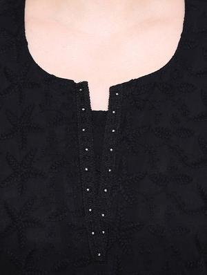 chikankari straight solid kurti - 15607904 - Standard Image - 4