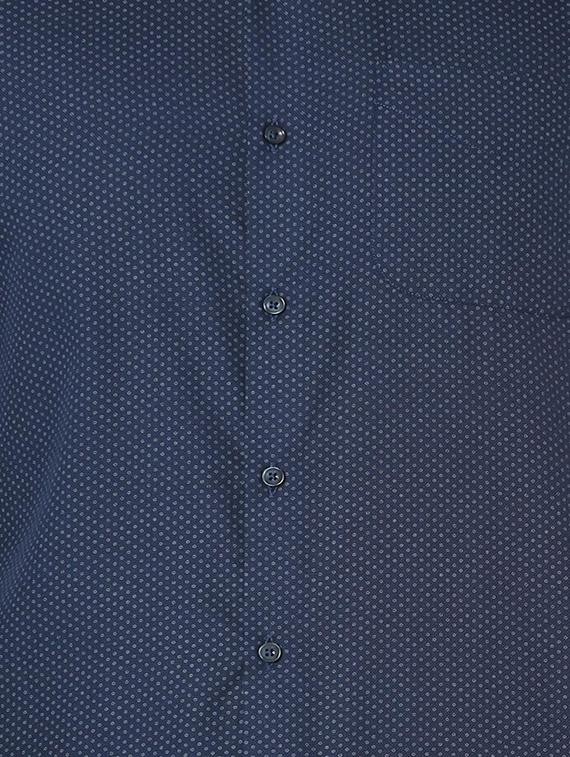 navy blue cotton blend formal shirt - 15608513 - Zoom Image - 4