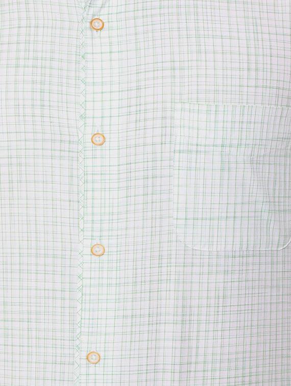 green cotton blend formal shirt - 15608592 - Zoom Image - 4