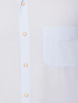 blue cotton blend formal shirt - 15608616 - Standard Image - 4