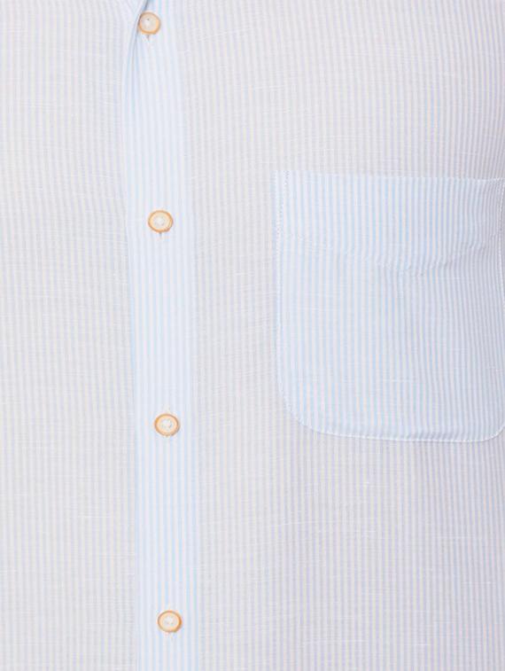 blue cotton blend formal shirt - 15608616 - Zoom Image - 4