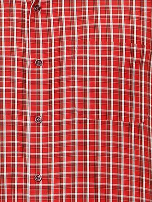 red cotton blend casual shirt - 15608684 - Standard Image - 4