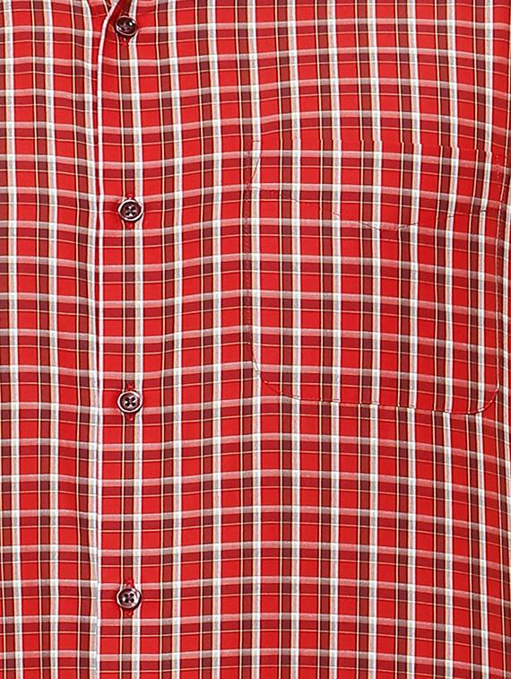 red cotton blend casual shirt - 15608684 - Zoom Image - 4