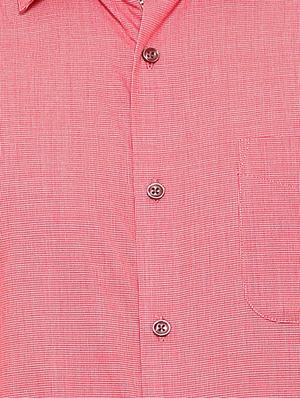 red cotton blend formal shirt - 15608720 - Standard Image - 4