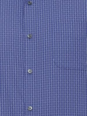 blue cotton blend formal shirt - 15608742 - Standard Image - 4