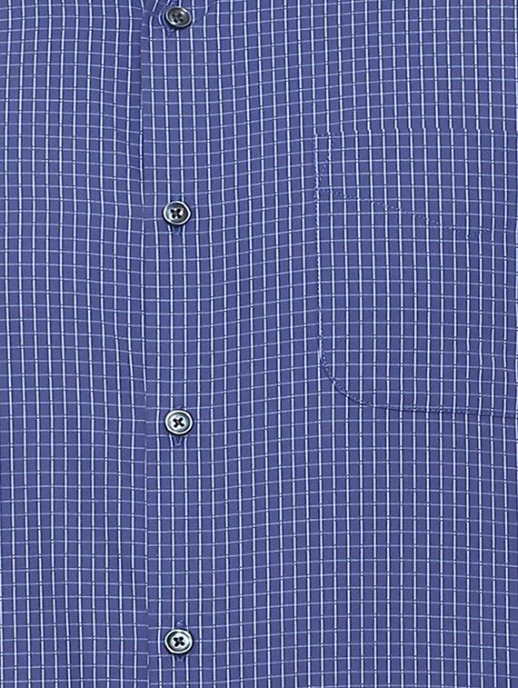 blue cotton blend formal shirt - 15608742 - Zoom Image - 4