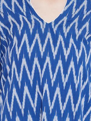 Indigo chevron a-line dress - 15608839 - Standard Image - 4