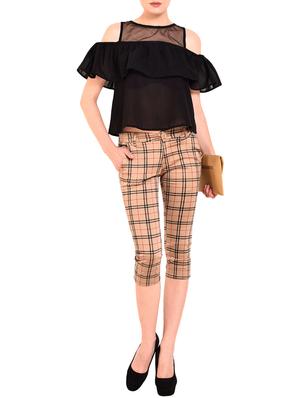 flat front checkered capri - 15609177 - Standard Image - 4