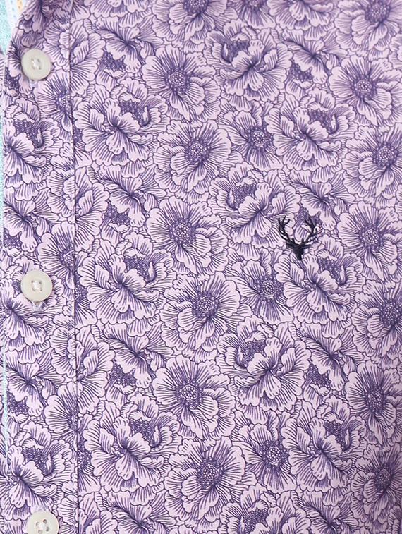 purple cotton blend casual shirt - 15609265 - Zoom Image - 4