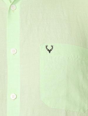 green cotton casual shirt - 15609268 - Standard Image - 4