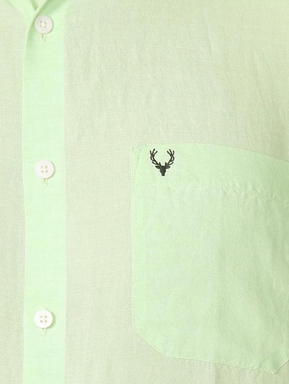 green cotton casual shirt - 15609268 - Zoom Image - 4