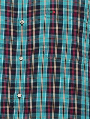 blue cotton linen casual shirt - 15609276 - Standard Image - 4