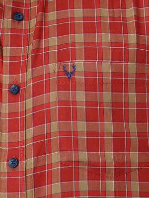 red cotton casual shirt - 15609284 - Standard Image - 4