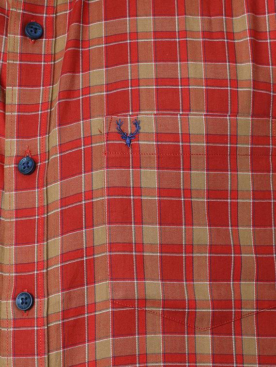 red cotton casual shirt - 15609284 - Zoom Image - 4