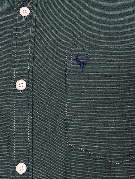 green cotton blend casual shirt - 15609286 - Zoom Image - 4