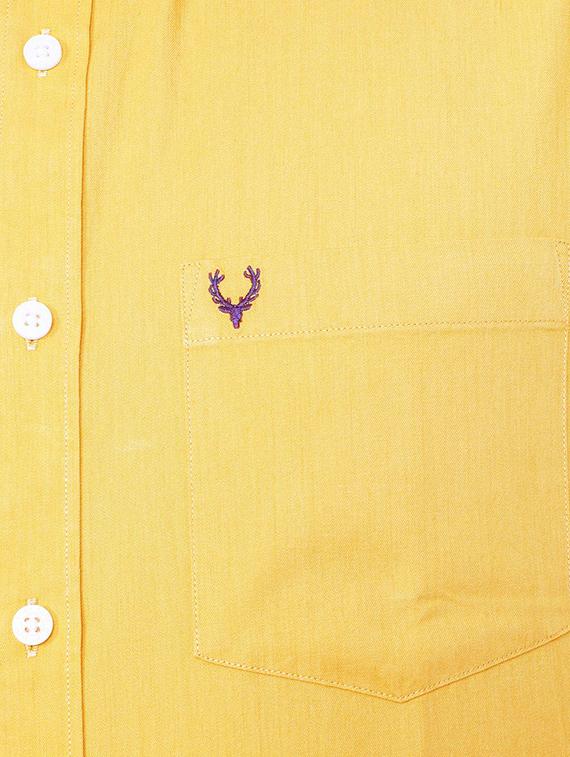 yellow cotton blend casual shirt - 15609288 - Zoom Image - 4