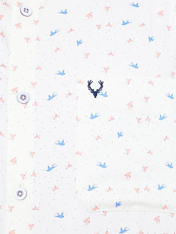 white cotton casual shirt - 15609289 - Zoom Image - 4
