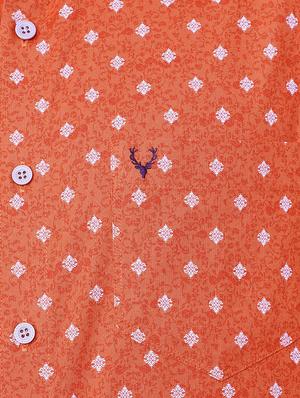 orange cotton casual shirt - 15609292 - Standard Image - 4