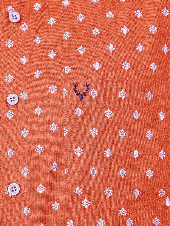 orange cotton casual shirt - 15609292 - Zoom Image - 4