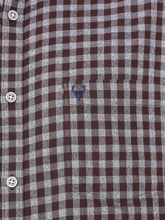 brown cotton casual shirt - 15609294 - Zoom Image - 4
