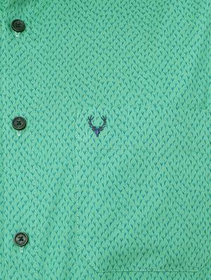 green cotton casual shirt - 15609302 - Standard Image - 4