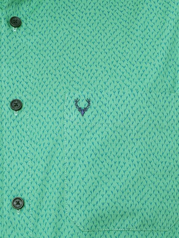 green cotton casual shirt - 15609302 - Zoom Image - 4
