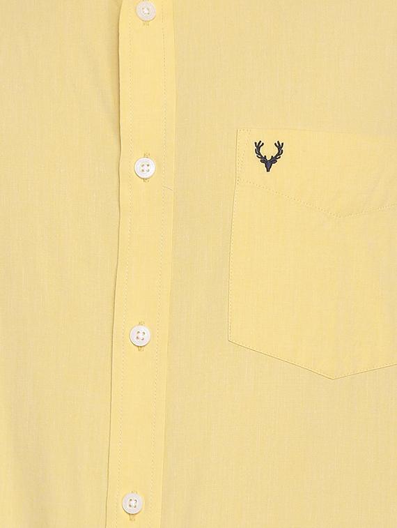 yellow cotton casual shirt - 15609334 - Zoom Image - 4