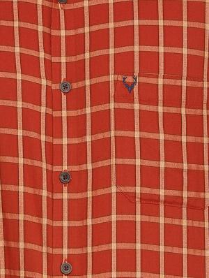 red cotton blend casual shirt - 15609335 - Standard Image - 4