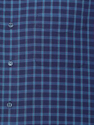 blue cotton blend casual shirt - 15609336 - Standard Image - 4
