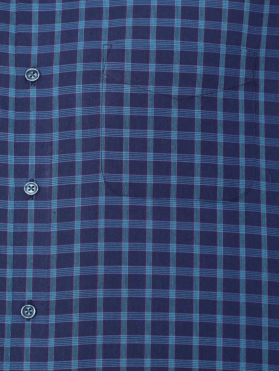 blue cotton blend casual shirt - 15609336 - Zoom Image - 4