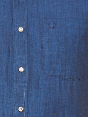 blue cotton casual shirt - 15609374 - Standard Image - 4