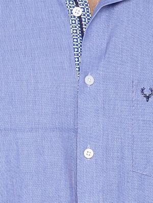 blue cotton blend casual shirt - 15609382 - Standard Image - 4