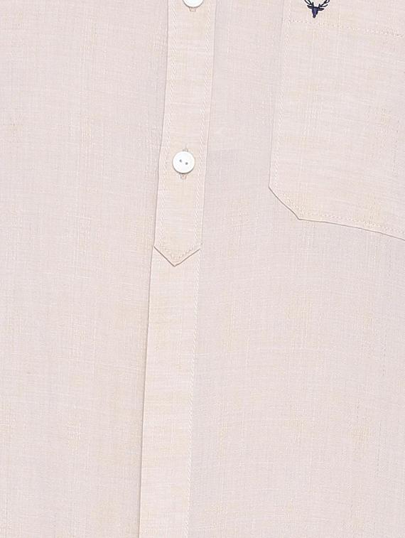 beige cotton linen casual shirt - 15609383 - Zoom Image - 4