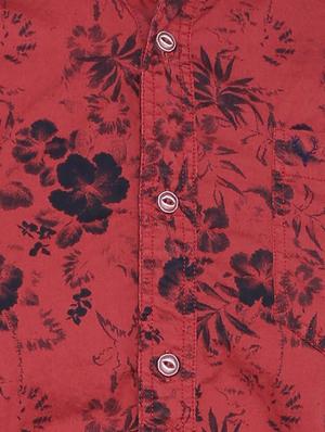 red cotton casual shirt - 15609384 - Standard Image - 4