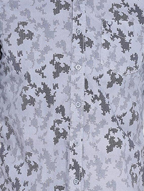 grey cotton casual shirt - 15609385 - Zoom Image - 4