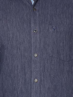 blue cotton blend casual shirt - 15609400 - Standard Image - 4