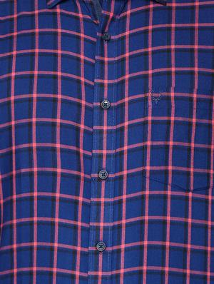 blue polyester blend casual shirt - 15609403 - Standard Image - 4