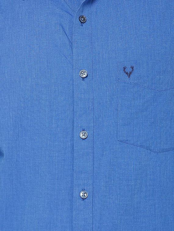 blue cotton casual shirt - 15609410 - Zoom Image - 4