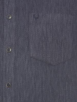blue cotton blend casual shirt - 15609418 - Standard Image - 4
