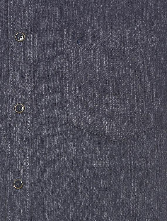 blue cotton blend casual shirt - 15609418 - Zoom Image - 4