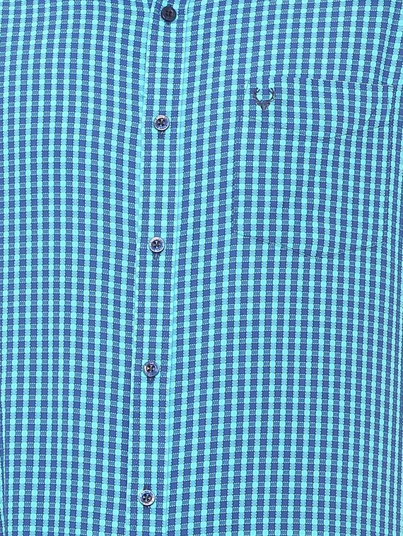 blue cotton casual shirt - 15609450 - Zoom Image - 4